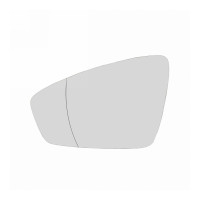 Spiegelglas mit Grundplatte Links beheizbar asphärisch Glas verchromt