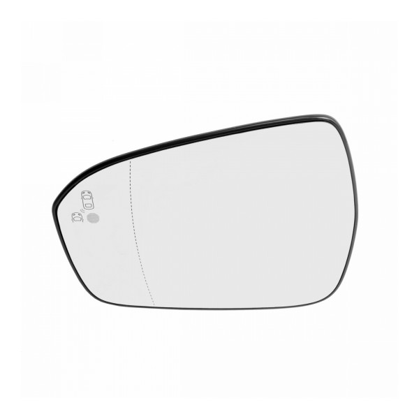 Spiegelglas mit Grundplatte Links beheizbar asphärisch Glas verchromt Side Assist