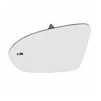 Spiegelglas mit Grundplatte beheizbar konvex Side Assist Glas verchromt Spiegelglas mit Grundplatte beheizbar konvex Side Assist Glas verchromt